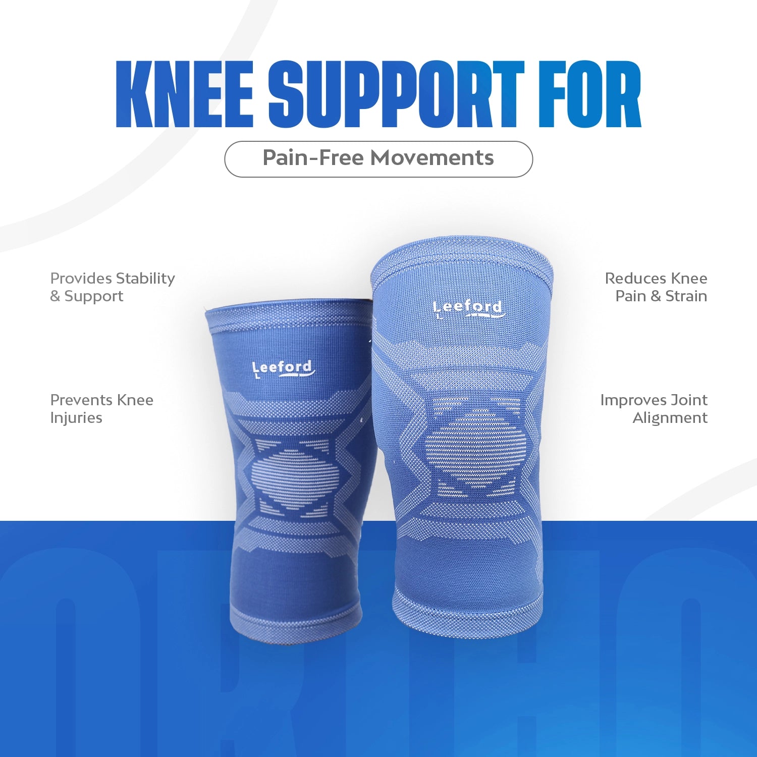 Uses of Leeford designer knee cap for joint support and pain relief
