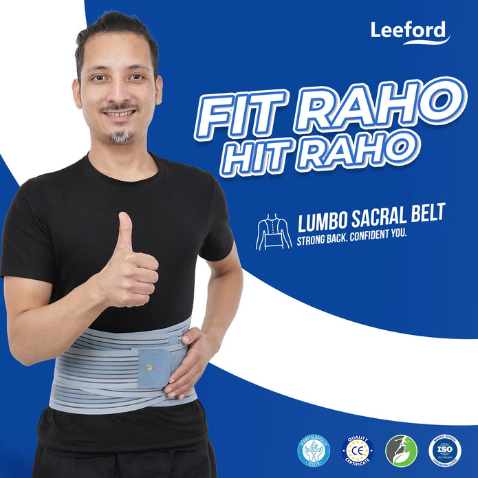 stay fit with blue lumbo sacral belt
