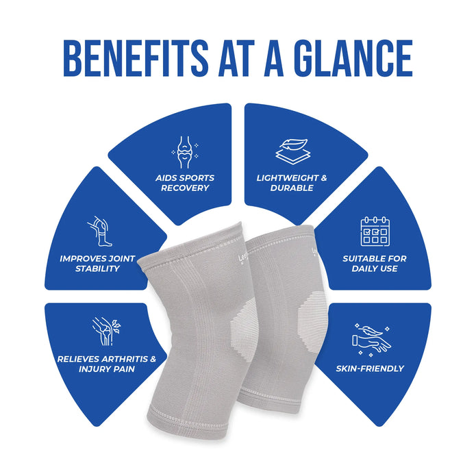 Premium Knee Cap for Sprains, Arthritis, Tendonitis | 4-Way Stretch