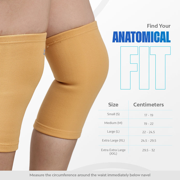 Premium knee cap support available in multiple sizes for a snug fit.