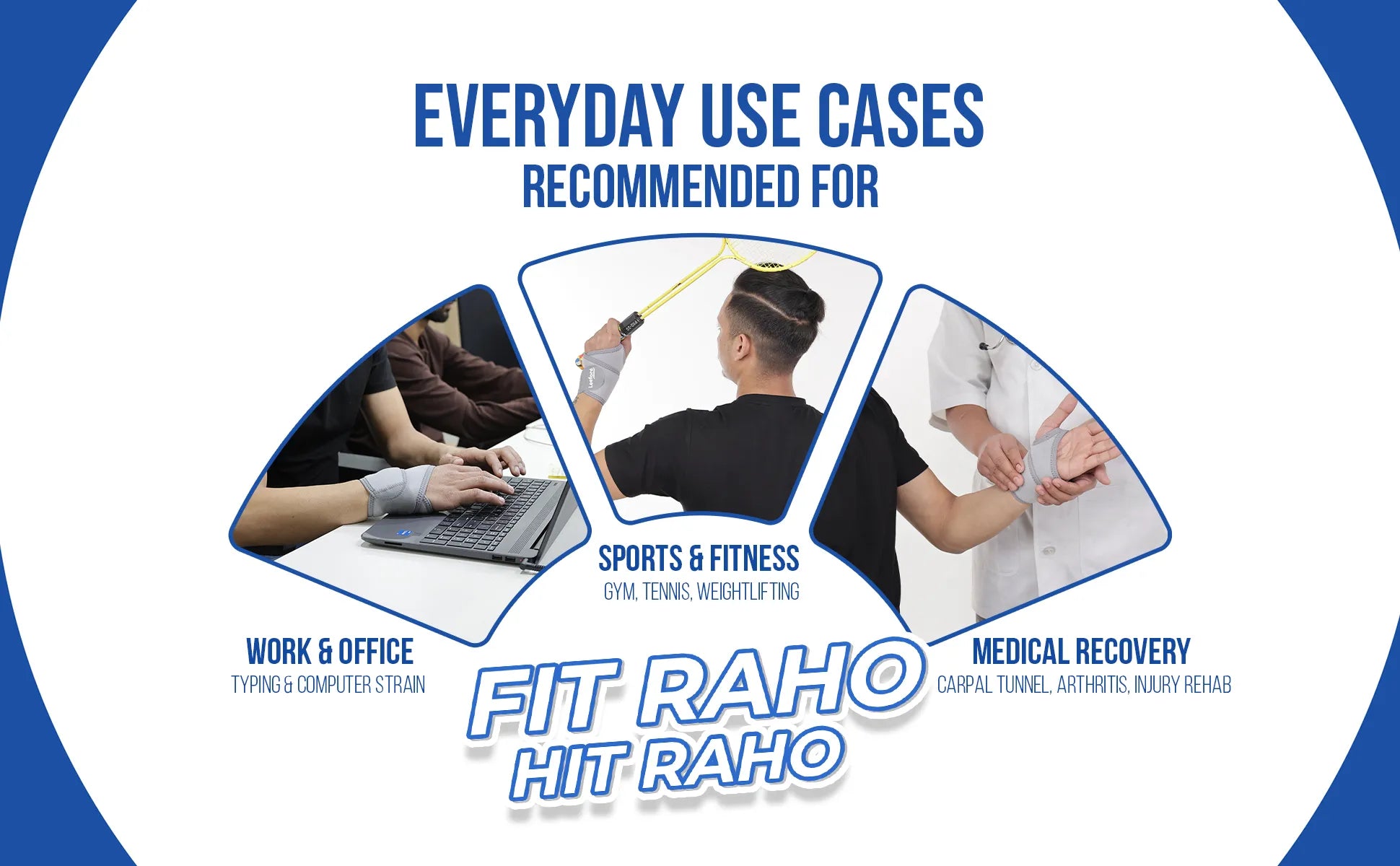 everyday use cases of wrist brace displayed